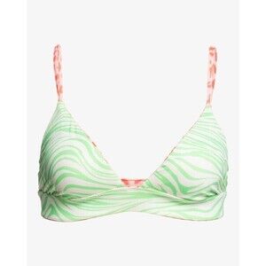 BILLABONG Women Medium Bikini Top Green Pink Lei Low REVERSIBLE Swimwear NEW